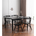 Original design black wood dining chair with footstep